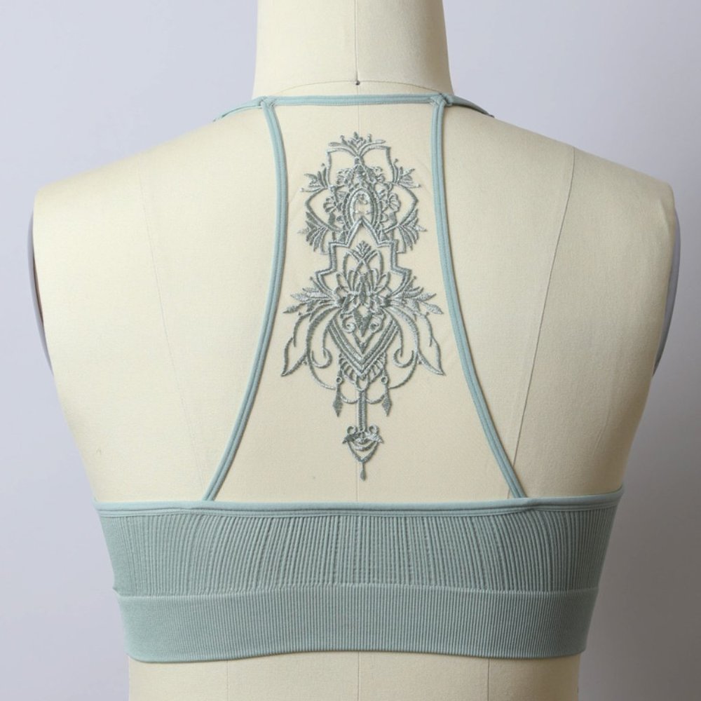 Sage Tattoo mesh Racerback Bralette